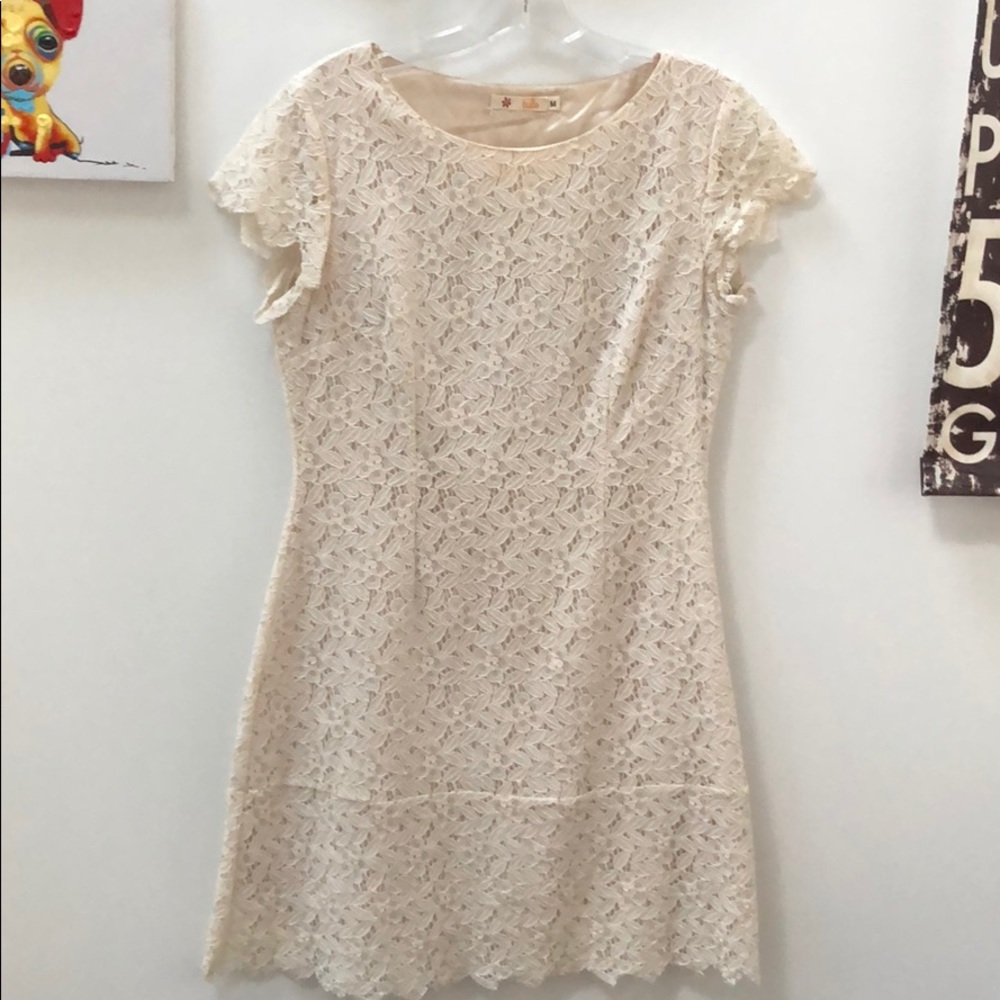 Tulle lace dress cream